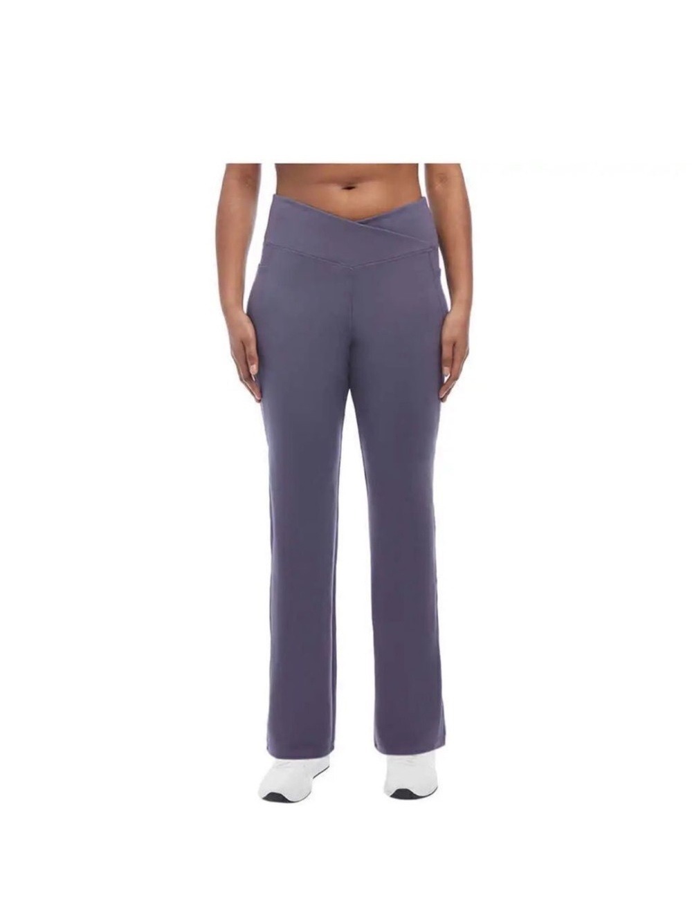 NEW WITH TAGS-Jockey Ladies' Cross Waist Yoga Pants In Portland Plum Size Large